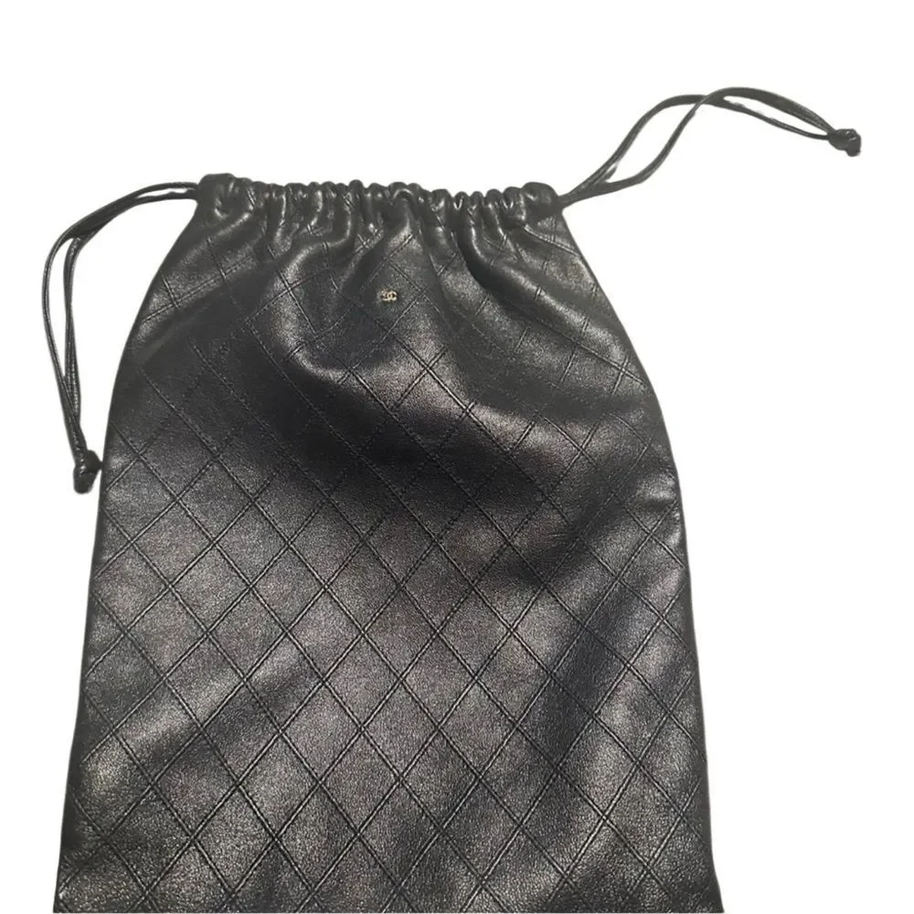CHANEL Black Drawstring Bag